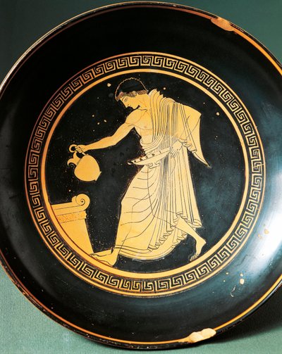 Kylix de Douris que representa a un joven cerca de un altar, siglo VI a.C. de Greek