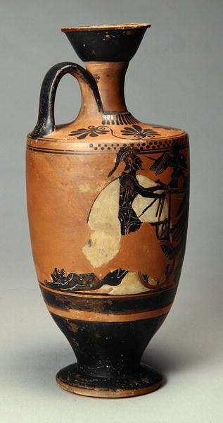 Lekythos con Aquiles y el cuerpo de Héctor, de Atenas, 510-500 a.C. de Greek