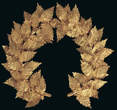 Corona de roble, posiblemente de Attiki, Período Helenístico Tardío a Romano Temprano de Greek