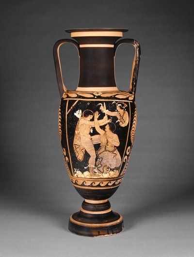 Ánfora de cuello de figuras rojas de Paestum, c.340 a.C. de Greek