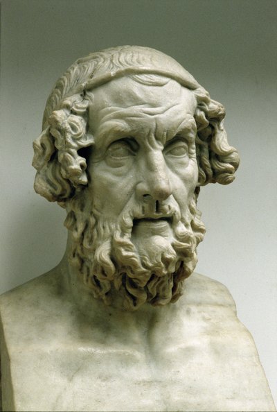 Busto retrato de Homero de Greek