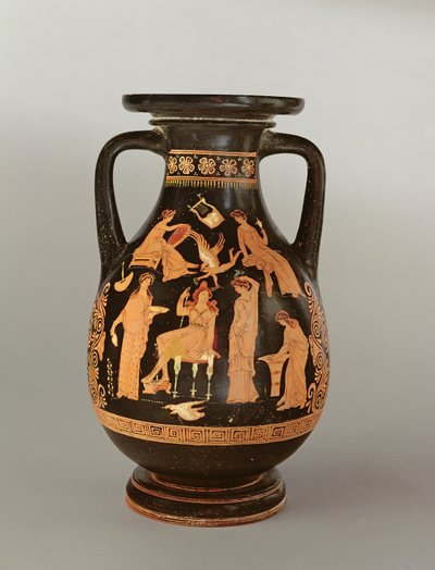 Pelike de figuras rojas, c.350 a.C. (cerámica) de Greek