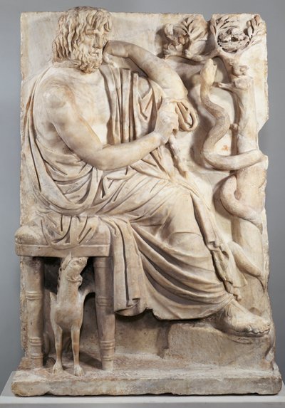 Relieve con un Hombre Sentado (El Homero de Lansdowne), c.75 a.C. de Greek