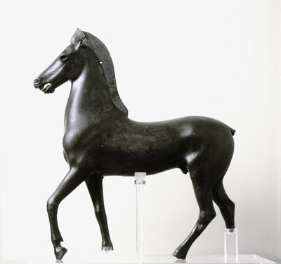 Estatuilla de bronce de un caballo, finales del siglo II a.C. (bronce) de Greek Roman School