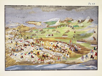 Batalla de Analaton, placa 17 de Historia Pictórica de la Guerra de Independencia Griega por el General Makryjannis de Greek School