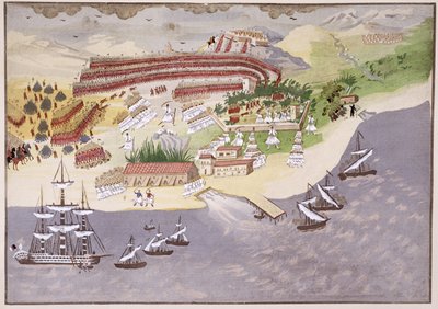 Batalla de Nauplia, placa 14 de Historia Pictórica de la Guerra de Independencia Griega por el General Makryjannis de Greek School