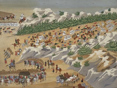 Batalla de Vasilika en 1821, de la Historia Pictórica de la Guerra de Independencia Griega de Greek School