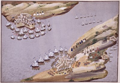 Batallas por las Islas de Creta y Samos, placa 23 de Historia Pictórica de la Guerra de Independencia Griega por el General Makryjannis de Greek School