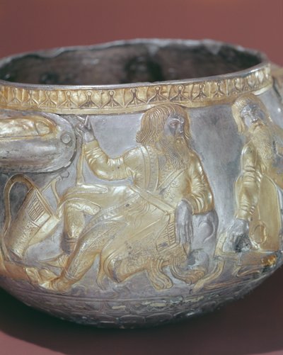 Copa para beber que representa soldados escitas (detalle) de Greek School