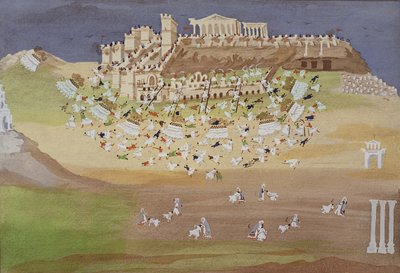 Primera batalla de Atenas en 1826, de la Historia Pictórica de la Guerra de Independencia Griega de Greek School