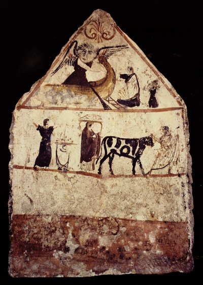 Necrópolis de Gaudo, pintura mural lucana, 340 a.C. de Greek School
