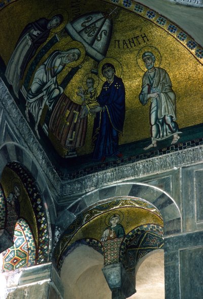 Presentación en el Templo, mosaico del Katholikon de Greek School