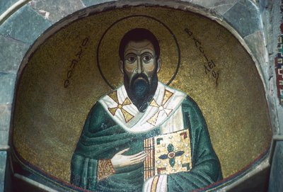 San Basilio, mosaico en el Katholikon de Greek School