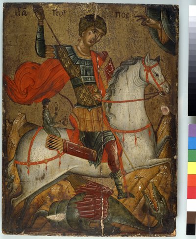 San Jorge matando al dragón, icono, Escuela Creto-Veneciana de Greek School