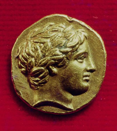 Estatero de Felipe II (382-336 a.C.) Rey de Macedonia, con una efigie de Apolo, 356-336 a.C. de Greek School