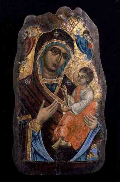 La Madre de Dios Hodegetria, fragmento de Greek School