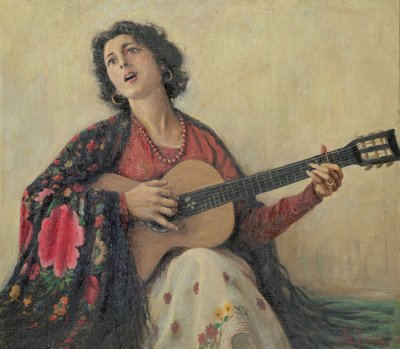 Mujer con guitarra de Greek School