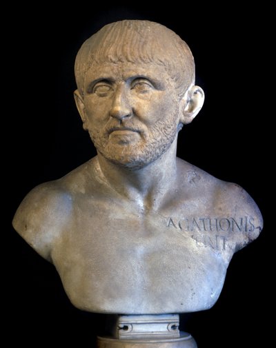 Busto de Agatón de Atenas (448-400 a.C.), dramaturgo de Greek or Roman