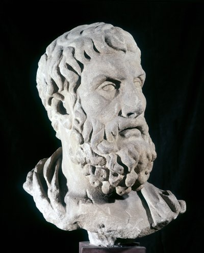 Retrato de Epicuro (341 a.C. - 270 a.C.), filósofo griego, fundador del epicureísmo. Museo Barraco, Roma de Greek or Roman