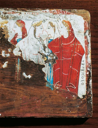 Civilización griega, lápida votiva que representa a un grupo de mujeres, procedente de Corinto. de Greek School