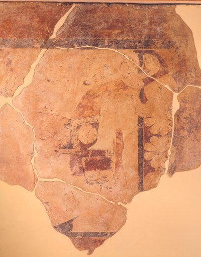 Perseo Cazador, fresco de la metopa del Templo C de Termos, Grecia, civilización griega, ca. 630 a.C. de Greek School