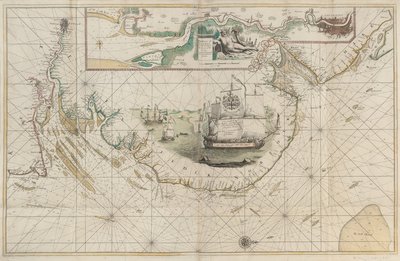 Carta de la costa este desde Barton (Lincolnshire) hasta Dover (Kent) de Greenvile Collins