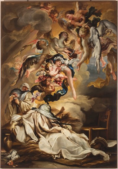 La muerte de Santa Escolástica, c. 1700 de Gregorio De Ferrari