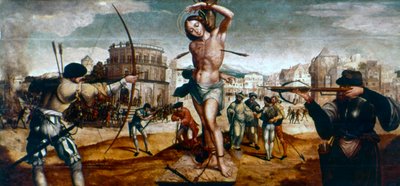 El Martirio de San Sebastián, siglo XVI de Gregorio Lopez