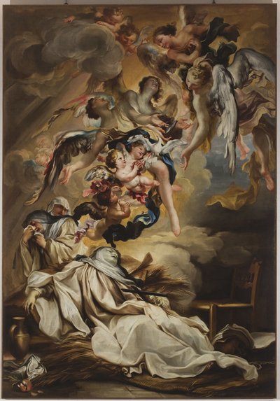 Muerte de Santa Escolástica, c.1700 (óleo sobre lienzo) de Gregorio De Ferrari