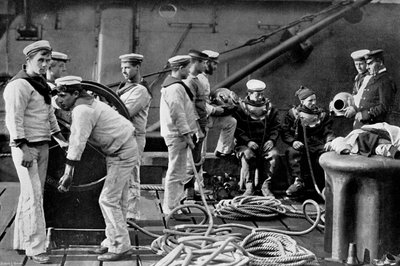 El buzo a bordo del barco, 1896 de Gregory and Co
