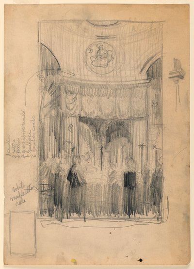 Funeral del Cardenal James Gibbons en la Catedral Católica Romana, Baltimore, MD de Griffith Baily Coale
