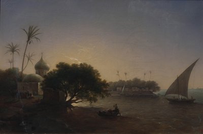 Vista del Nilo en Egipto, 1851 de Grigori Grigorevich Chernetsov