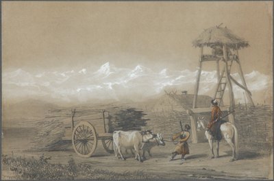 El fuerte de los cosacos en el Cáucaso, 1846 de Grigori Grigorevich Gagarin