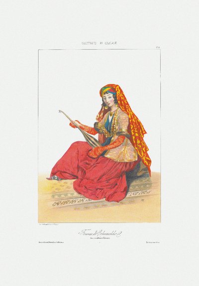 Mujer de Shamakhy De: Escenas, paisajes, costumbres y trajes del Cáucaso, 1840 de Grigori Grigorevich Gagarin