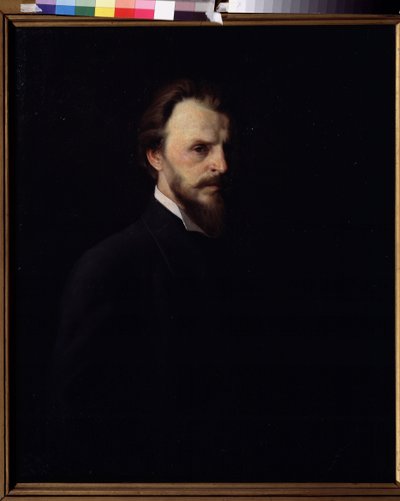 Autorretrato (Self portrait). Peinture de Grigori (Grigoriy, Grigory) Grigoryevich Myasoyedov (Myasoedov, Miasoedov) (1834-1911), huile sur toile de Grigori Grigoryevich Myasoedov