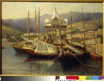 Le port de Yalta (Ucrania) - Peinture de Grigori (Grigoriy, Grigory) Grigoryevich Myasoyedov (Miasoedov) (1834-1911), huile sur toile de Grigoriy Myasoyedov