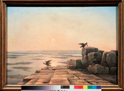 Las inundaciones del Nilo (Egipto) - Desbordamiento del Nilo - Pintura de Grigori Grigorievich Tchernetsov (Chernetsov) (1802-1865), óleo sobre lienzo de Grigory Tchernezov