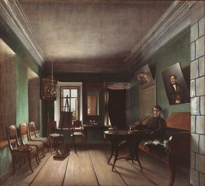 Interior en la casa de los Bykovs, 1850s de Grigory Vasilievich Yurov