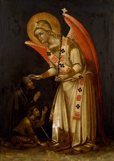 Ángel, circa 1354, por Guariento, fresco de Guariento di Arpo