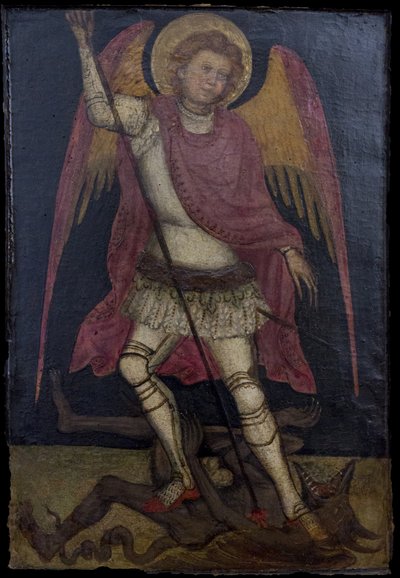 San Miguel Arcángel lucha contra Satán. de Guariento di Arpo