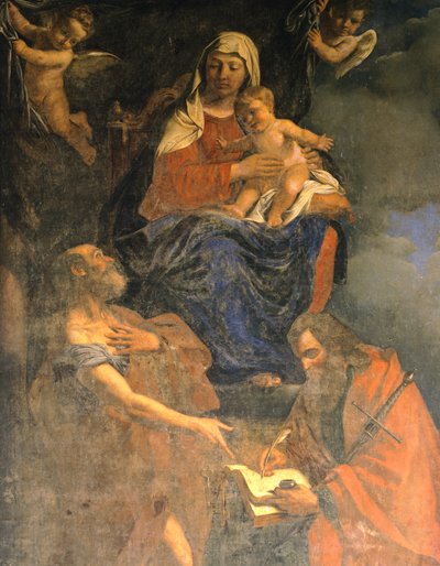 Madonna y Niño con los Santos Pedro y Pablo (detalle) de Guercino