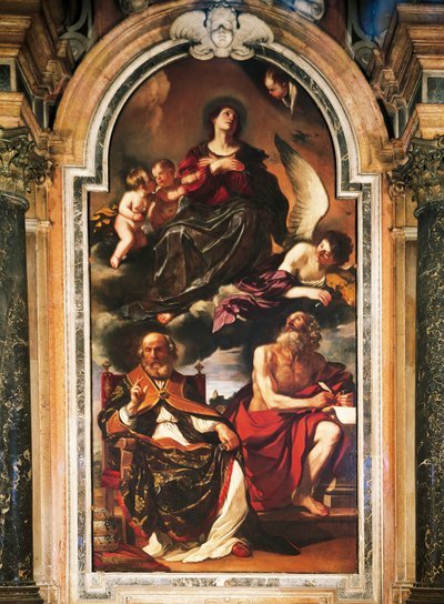 Asunción de María con San Pedro y San Jerónimo de Guercino