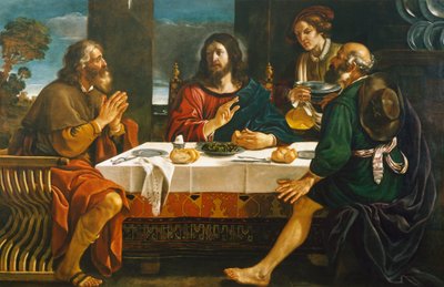 Cena en Emaús, por Giovanni Francesco Barbieri, conocido como Guercino de Guercino