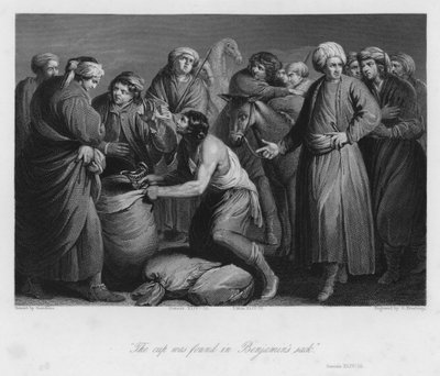 La copa encontrada en el saco de Benjamín, Génesis XLIV de Guercino