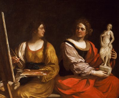 Alegoría de la Pintura y la Escultura de Guercino