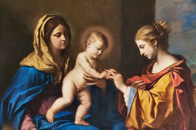 Matrimonio místico de Santa Catalina, detalle de 2384636 de Guercino