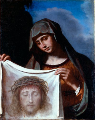 Santa Verónica. El Santo Velo representa el rostro de Cristo cuyo sudor Verónica se decía que había limpiado durante la subida al Calvario. de Guercino