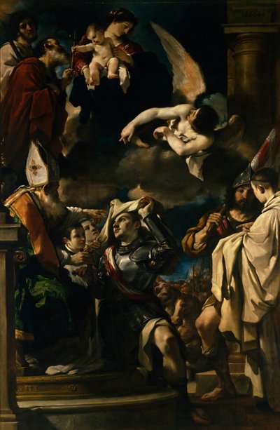 San Guillermo de Aquitania recibiendo el hábito de Guercino