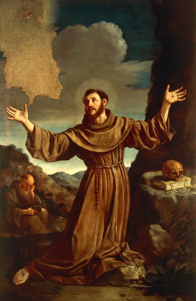 San Francisco de Asís recibiendo los estigmas de Guercino