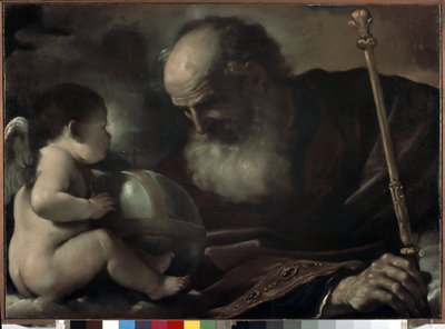 El Padre Todopoderoso con un Ángel de Guercino